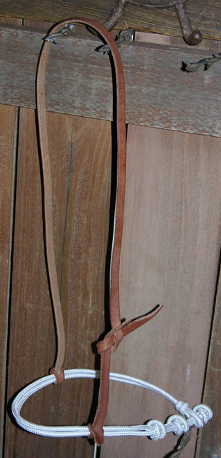 Buckaroo Harness Leather Cavesson With Rope Noseband 4 Buckaroo Harness Leather Cavesson With Rope Noseband - Image 2