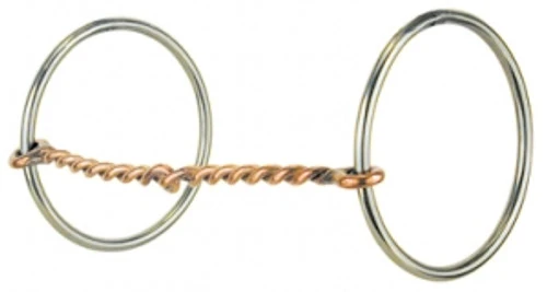 Light Loose Ring Snaffle Bit With Copper Twist 3 Light Loose Ring Snaffle Bit With Copper Twist