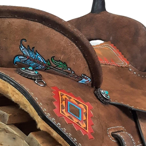 Alamo Saddlery Aztec Arrow Barrel Saddle 6 Alamo Saddlery Aztec Arrow Barrel Saddle - Image 4