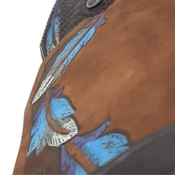 Alamo Saddlery Feather Barrel Saddle -Classic Equine Shop feather barrel brown blue detail2 FEATHER alamo 19811.1650659571