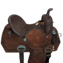Alamo Saddlery Geo Aztec Barrel Saddle -Classic Equine Shop geo barrel brown detail GEO AZTEC alamo 59946.1650487058
