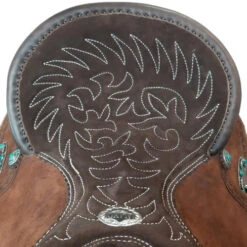 Alamo Saddlery Geo Aztec Barrel Saddle -Classic Equine Shop geo barrel brown seat GEO AZTEC alamo 90026.1650487054