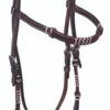 BLR Rawhide Turquoise Brow Headstall -Classic Equine Shop rawhide trqs brow hs dark 2344 DK buffalo leather 31591.1646865185