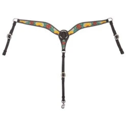 Circle Y Rising Sunflower Breast Collar -Classic Equine Shop rising sunflower breast collar brown multicolor front 1002 23 SC circle y 88765.1613180126