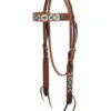 Turquoise Cross Aztec Brow Headstall -Classic Equine Shop tc aztec brow hs light oil 45007 01 00 weaver 32261.1668132173