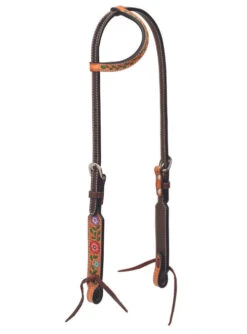 Turquoise Cross Floral Vine One Ear Headstall -Classic Equine Shop tc floral vine 1 ear hs light.oil hero 45006 01 01 weaver 54659.1679166757