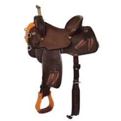 Reinsman Team Camarillo Fine Feathers Barrel Saddle -Classic Equine Shop team camarillo feathers barrel saddle chocolate 4233 340CN 05 reinsman 86189.1574277692