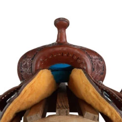 Alamo Saddlery TTBS Barrel Saddle -Classic Equine Shop ttbs barrel brown turquoise front TTBS alamo 07833.1650485393