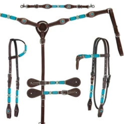 Circle Y Turquoise Round Up Breast Collar -Classic Equine Shop turquoise round up tack set collection 1025 circle y 80927.1686171174