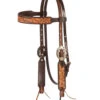 Cashel Two-Tone Floral Brow Headstall -Classic Equine Shop two tone floral brow hs brown SA HB22TT cashel 07501.1678409964